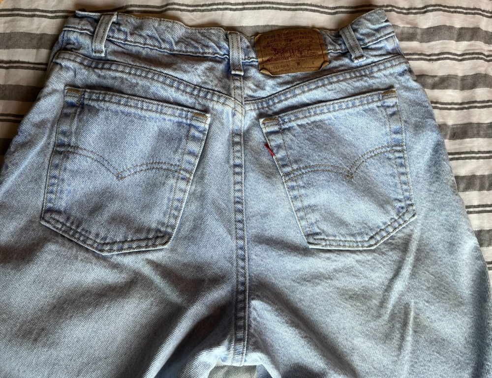 VTG 1991 Levis 512 High Rise Slim Tapered Denim Jeans USA Made Mom 29/30 Sz 13